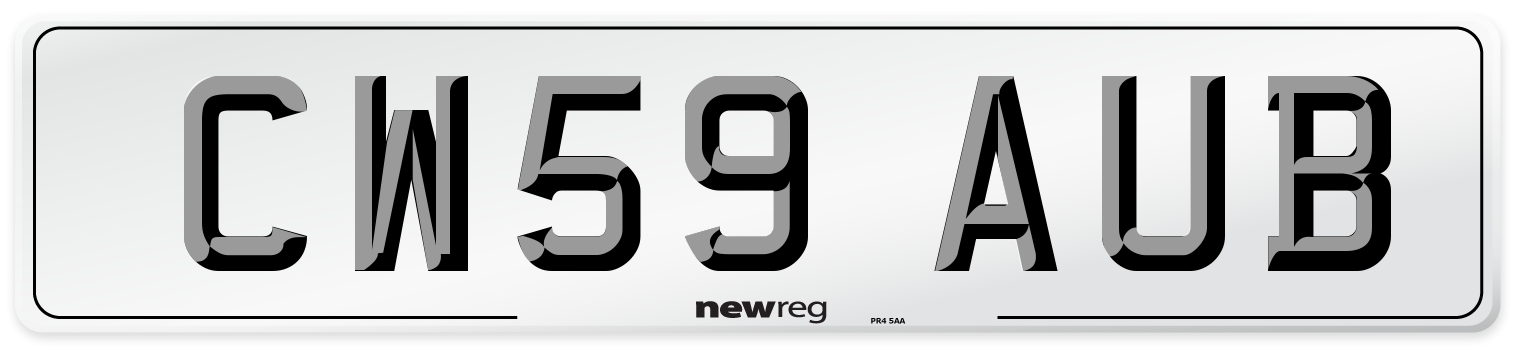 CW59 AUB Number Plate from New Reg